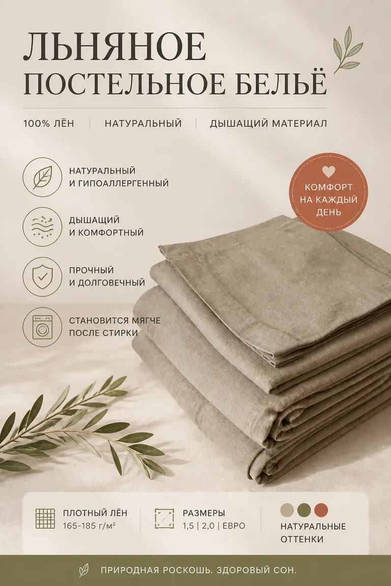 После: Льняное постельное бельё